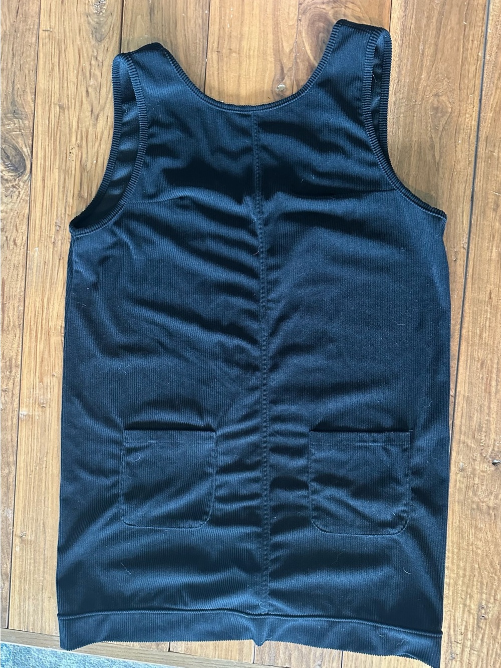 Black Corduroy Overalls Dress